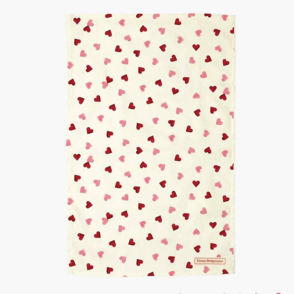 Pink Heart Print Oven Glove & Tea Towel Set Emma Bridgewater